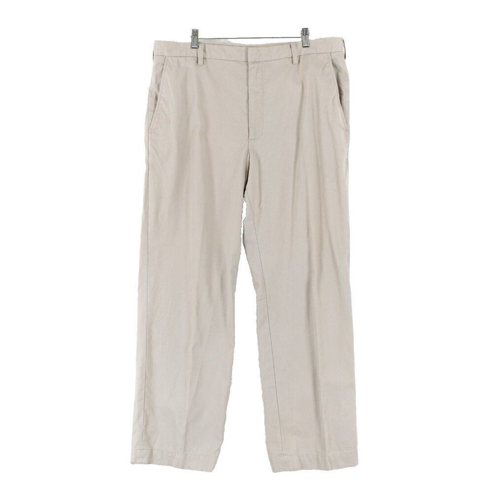 Banana Republic Relaxed Fit Dawson Tan Flat Front High Rise Chino Pants 38/32 Co
